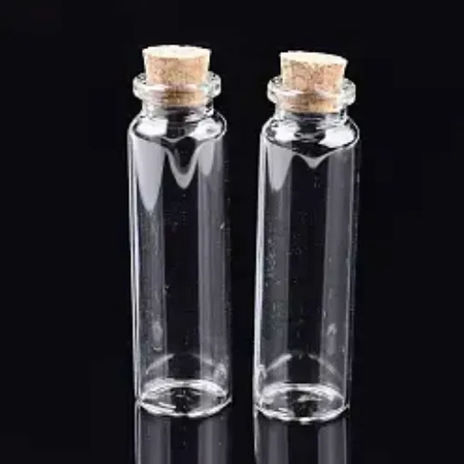 frasco vidrio chico 75x22mms 28ml tapon corcho paquete 20 unidades 0