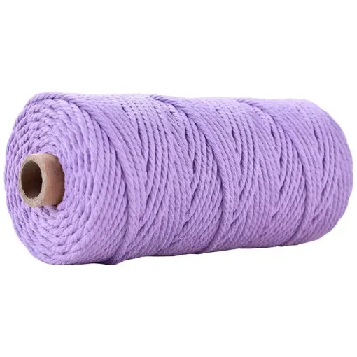 cordon algodon 3mms para macrame rollo 100mts color lila 11 0