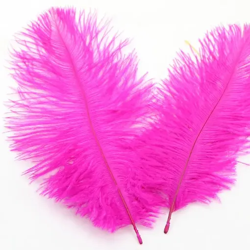 plumas avestruz 15 20cms x10 unidades color magenta 0