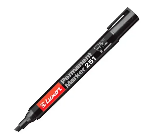 marcador permanente punta media biscelada 2 5mms luxor color negro set x2 unidades 0