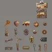 apliques adhesivos para scrapbooking album recortes set x20 pegatinas retro 140x80mms llaves 0