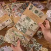 set para scrapbooking album recortes x75 etiquetas adhesivas tarjetas 07 forest cipher 1