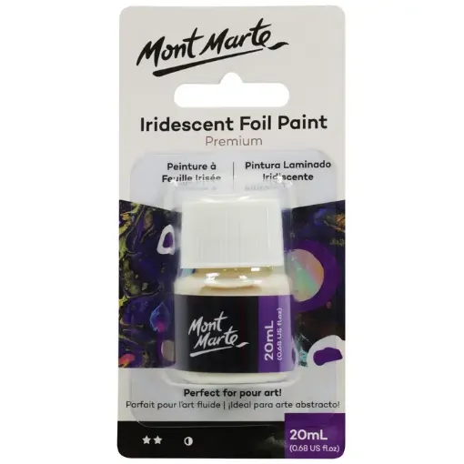 purpurina metalica extra fina foil paint premium mont marte frasco 20ml color blanco iridscente 0