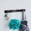 perchero colgador metalico negro 4 ganchos medida 29x3cms 5