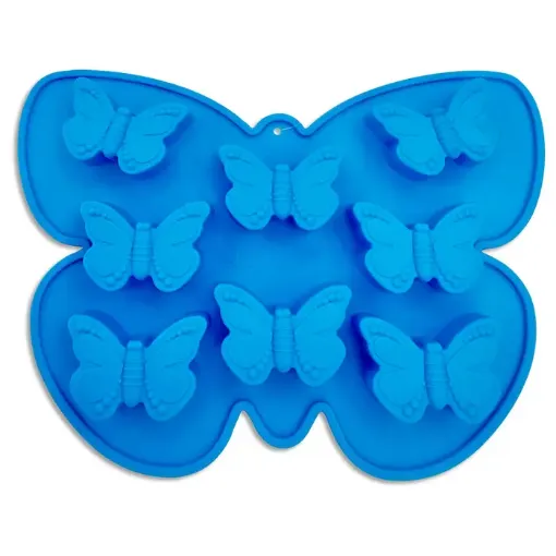 molde silicona para jabones velas reposteria modelo mariposas x8 medida 20x14cms 0