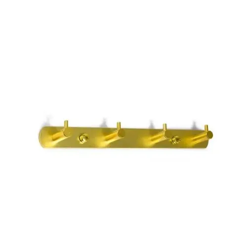 perchero colgador metalico dorado 4 ganchos medida 29x3cms 0