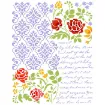 stencil marca litoarte 20x25cms cod str 251 rosas arabescos escrituras 0