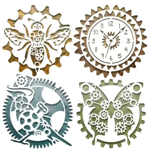 stencil marca litoarte 20x20 cms cod stxx 239 steampunk 0