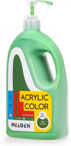 pintura acrilica versatil multiuso meeden envase dispensador 2lts color light green verde claro 0