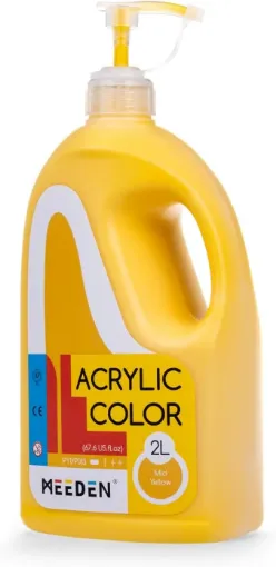 pintura acrilica versatil multiuso meeden envase dispensador 2lts color mide yellow amarillo 0