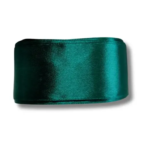 cinta raso doble faz satinada no 9 40mms por 5mts color verde oscuro 0