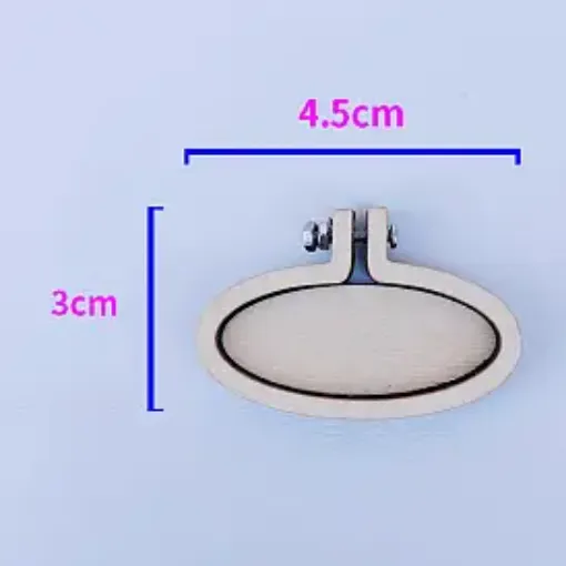 mini bastidor madera aro para bordar punto cruz por 10 unidades modelo ovalado 45x30mms 0
