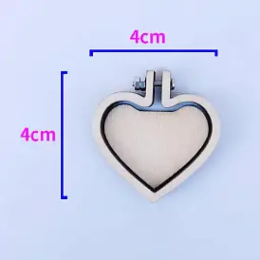 mini bastidor madera aro para bordar punto cruz por 10 unidades modelo corazon 40x40mms 0