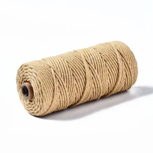 cordon algodon 3mms para macrame rollo 100mts color crudo 0