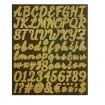 stickers adhesivos pvc impermeables plancha 229x193mms motivo abecedario letras numeros color oro 0