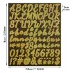 stickers adhesivos pvc impermeables plancha 229x193mms motivo abecedario letras numeros color oro 2