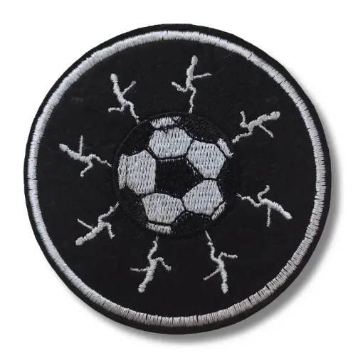 aplique parche bordado para tela modelo futbol pelota medida 78mms 0