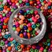 mostacillas grandes cuentas mostacillon 4x2 5mms paquete 50gs 500 cuentas multicolor 0