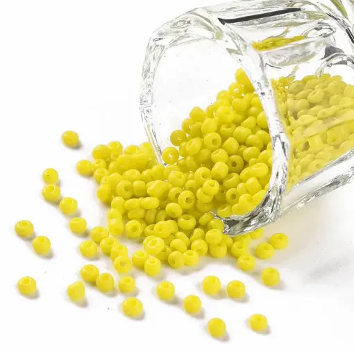 mostacillas chicas 2x1 5mms paquete 50grs color amarillo opaco 0