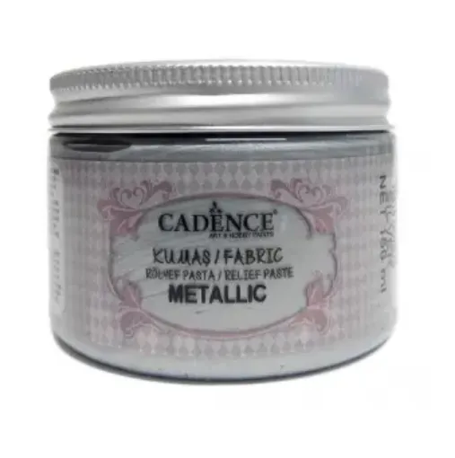 pasta relieve textil acrilica metalizada cadence metallic para tela x150ml color silver plata 0