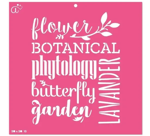 stencil amarte 20x20cms motivo nro 13 botanical 0
