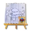 atril madera bastidor lienzo dibujado 15x15cms motivo infantil avion 0