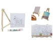 atril madera bastidor lienzo dibujado 15x15cms motivo infantil avion 1