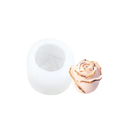 molde silicona grado alimenticio para resina epoxi masas modelo rosa 3d 32x27mms 0