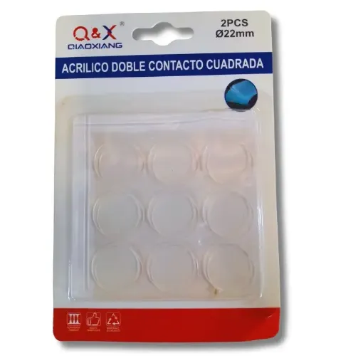 pegamento doble faz acrilico transparente doble contacto forma circular 22mms set x18 unidades 0