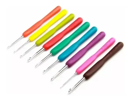 aguja para crochet mango silicona 14cms punta 3 5mms 0