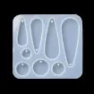 molde silicona para resina epoxi modelo colgantes gemas bijou pendientes x7 formas 70x75mms 0