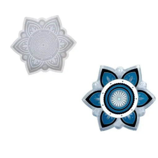 molde silicona para resina epoxi modelo posavasos mandala 109x10mms por unidad 0