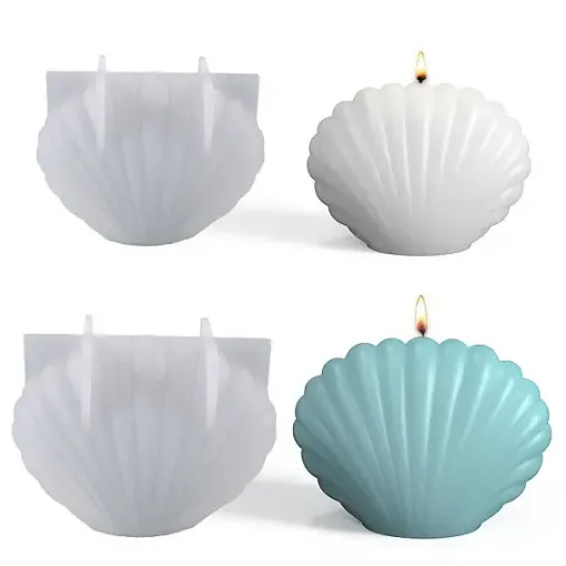 molde acrilico transparente para velas resina epoxi modelo shell ostra concha marina 61x32x47mms 0