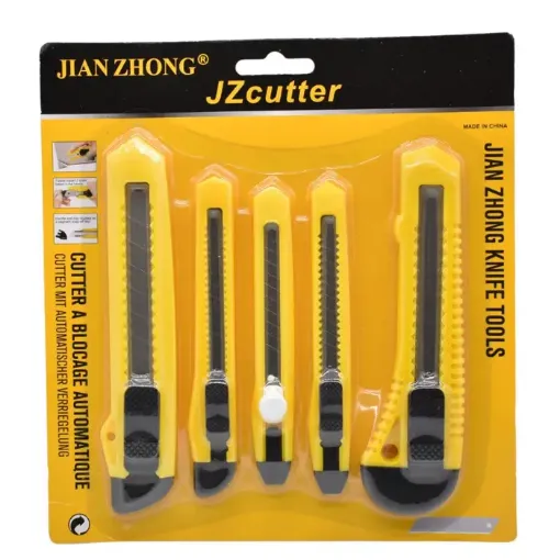 set 5 piezas cutters trinchetas 12 13 15cms hoja 9 18mm jzcutter x5 0