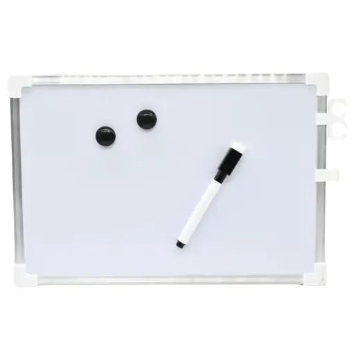 pizarra blanca marco aluminio medida 35x25cms marcador 0