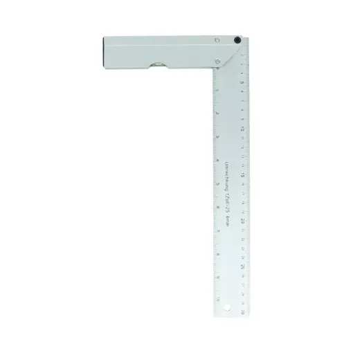 regla escuadra metalica aluminio 30x15cms nivel 0