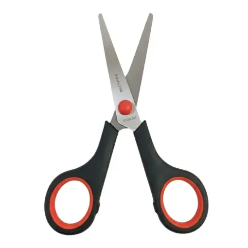 tijera papeleria punto rojo 9 5 23 5cms mango negro 0