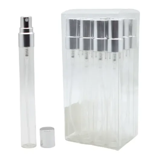 envase vidrio atomizador rociador 10ml medida 115x14mms tapa metalica por unidad 0
