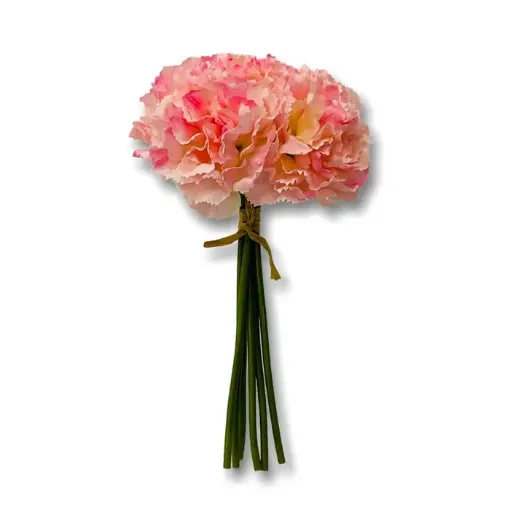 ramo flores artificiales claveles atado medida 24cms color rosado 0