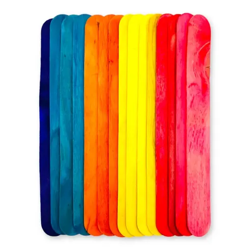 palitos helado madera 5 colores anchos grandes medida 200x25mms paquete 15 unidades aprox 0