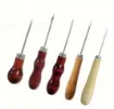 set 5 punzones mango madera para cuero telas manualidades gral 0