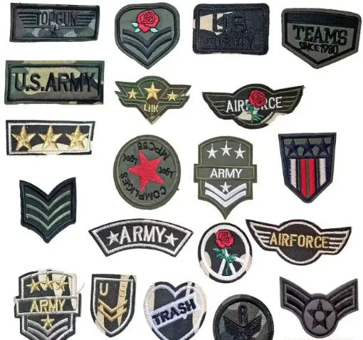 aplique parche bordado termoadhesivo para tela modelos militar 5 10cms por unidad 0