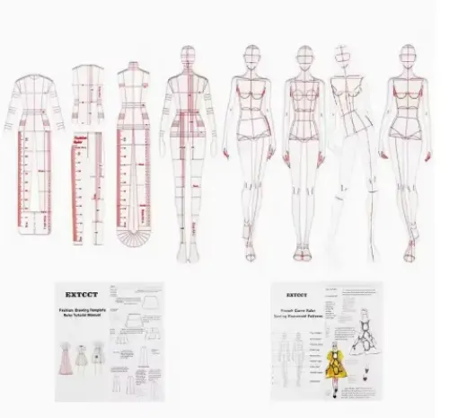 reglas acrilico flexible francesas multifuncional para realizar patrones humanoide costura set x9 0