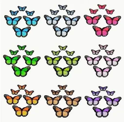 aplique parche bordado termoadhesivo para tela modelos mariposas 4 5cms por unidad varios colores 0