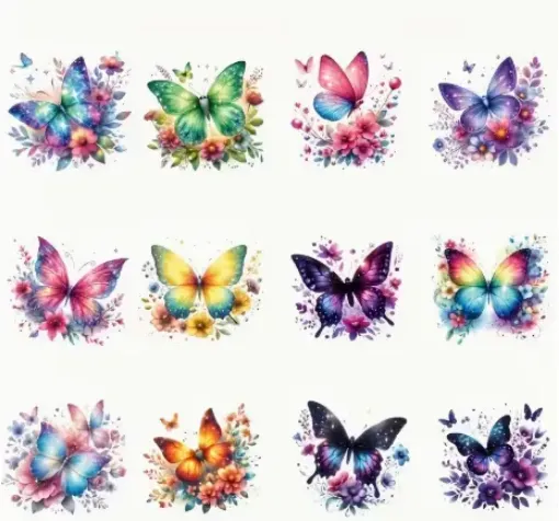 aplique lavable calcomania dtf para transferir plancha tela 9cms motivos mariposas por unidad 0