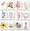 aplique lavable calcomania dtf para transferir plancha tela 10cms motivos florales por unidad 0