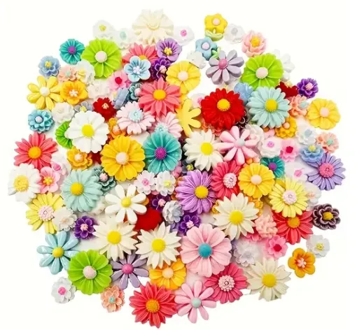 apliques resina flores colores 8 18mms x20 unidades 0