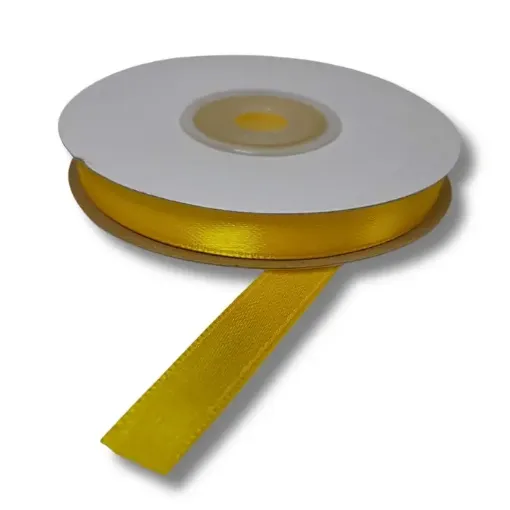 cinta raso doble faz satinada no 2 10mm por 5mts color amarillo fuerte 0