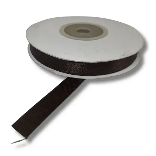 cinta raso doble faz satinada no 2 10mm por 5mts color marron oscuro 0