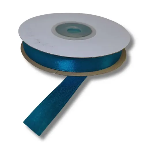 cinta raso doble faz satinada no 2 10mm por 5mts color azul turquesa 0